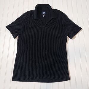 Abercrombie & Fitch Black Ribbed Polo Shirt